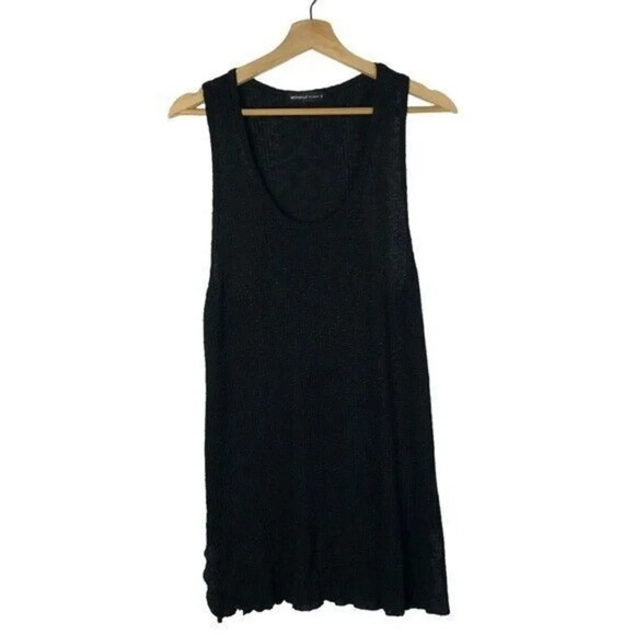 Michelle By Comune Black Textured Knit Scoop Neck Tank Top M - Picture 1 of 4